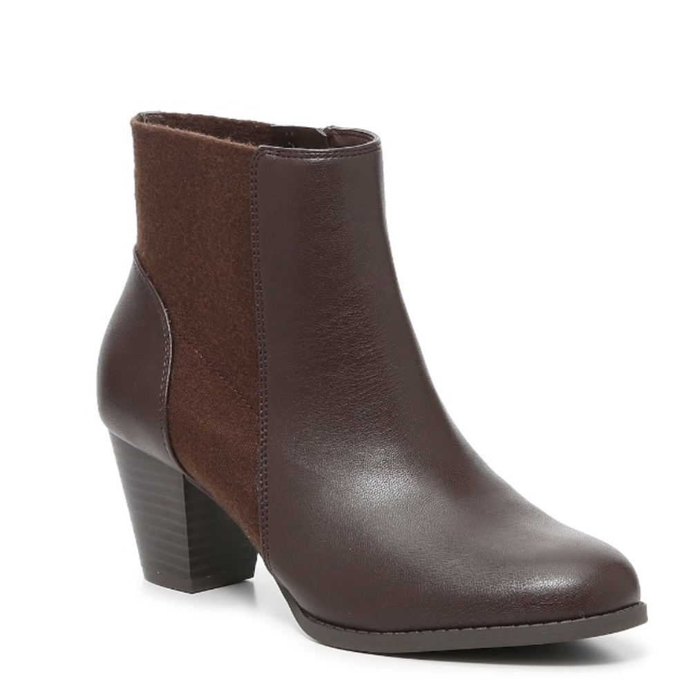 New Dark Brown Heeled Ankle Boots